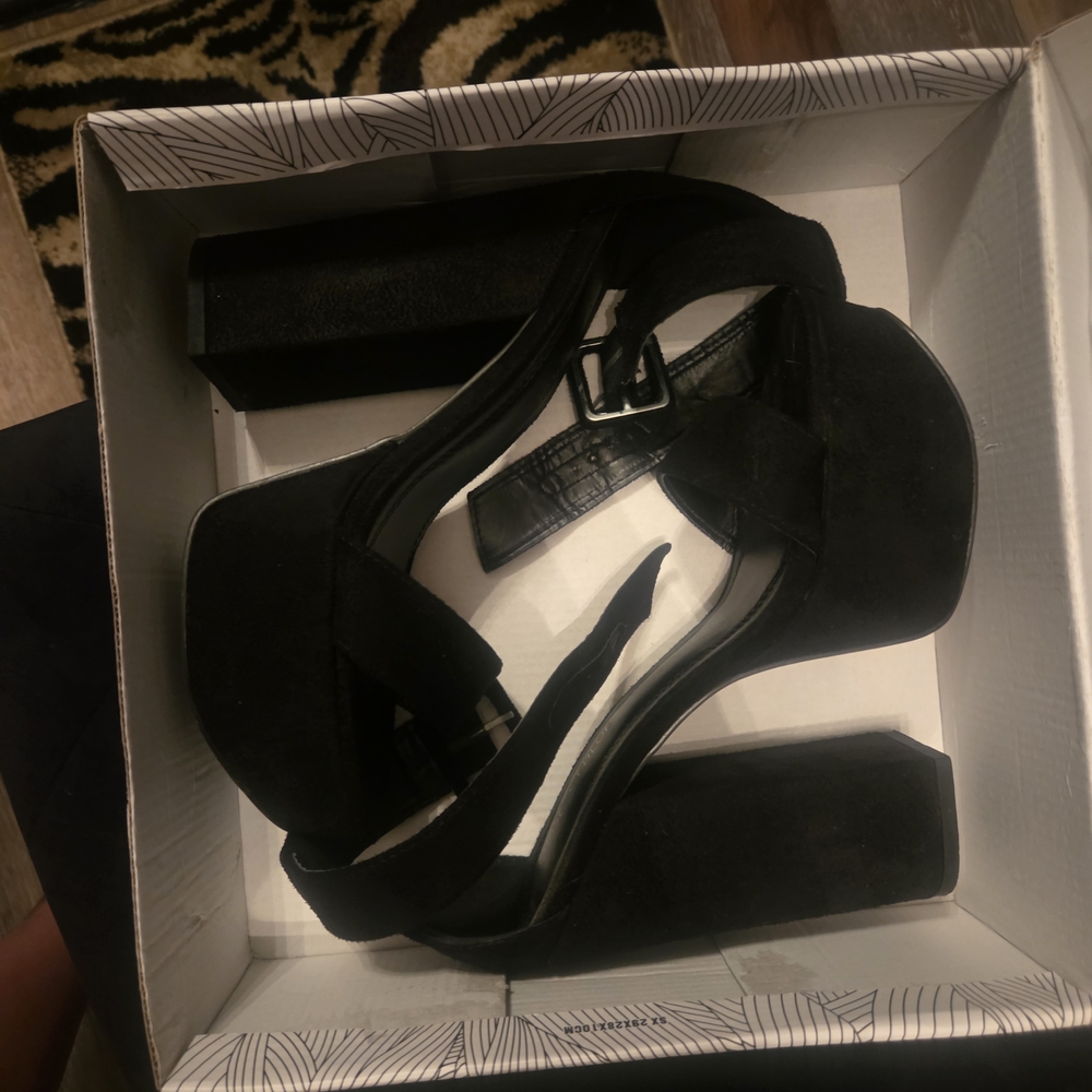 Black Suede CHASE & CHLOE Platforms